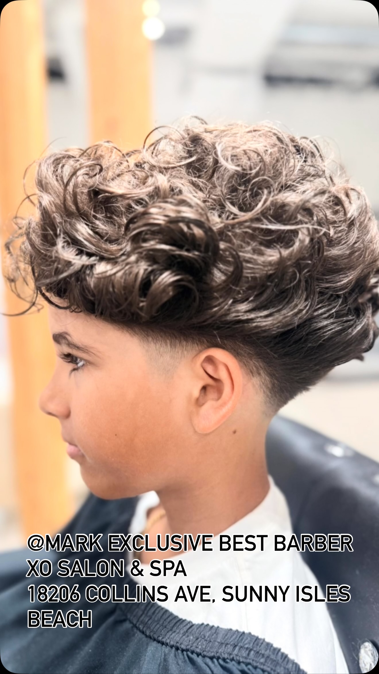 Kids fade with textured curls